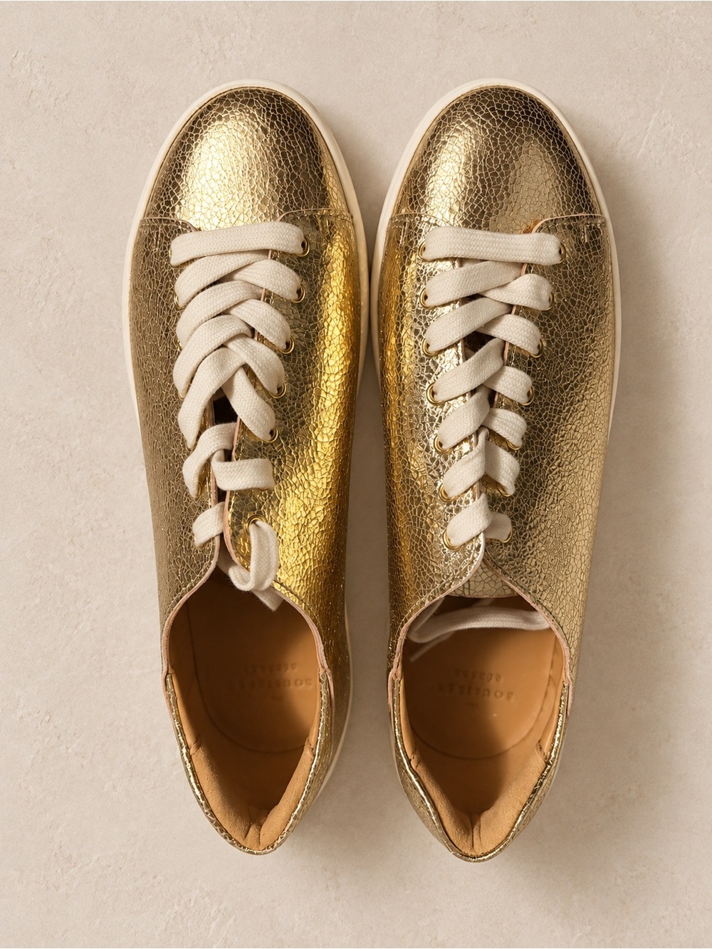 Sézane Jack Baskets Gold Leather Sneakers FR 41 US 10